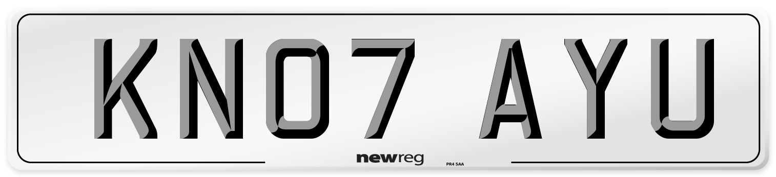 KN07 AYU Number Plate from New Reg